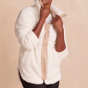 Summersalt High Pile Full Zip Sherpa Jacket - Cream - Size XL